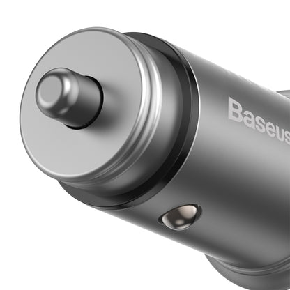 Baseus Circular Metal Car Charger, 30W, 5A, 1 x USB-A - 1 x USB-C, Gray CCALL-BS0S