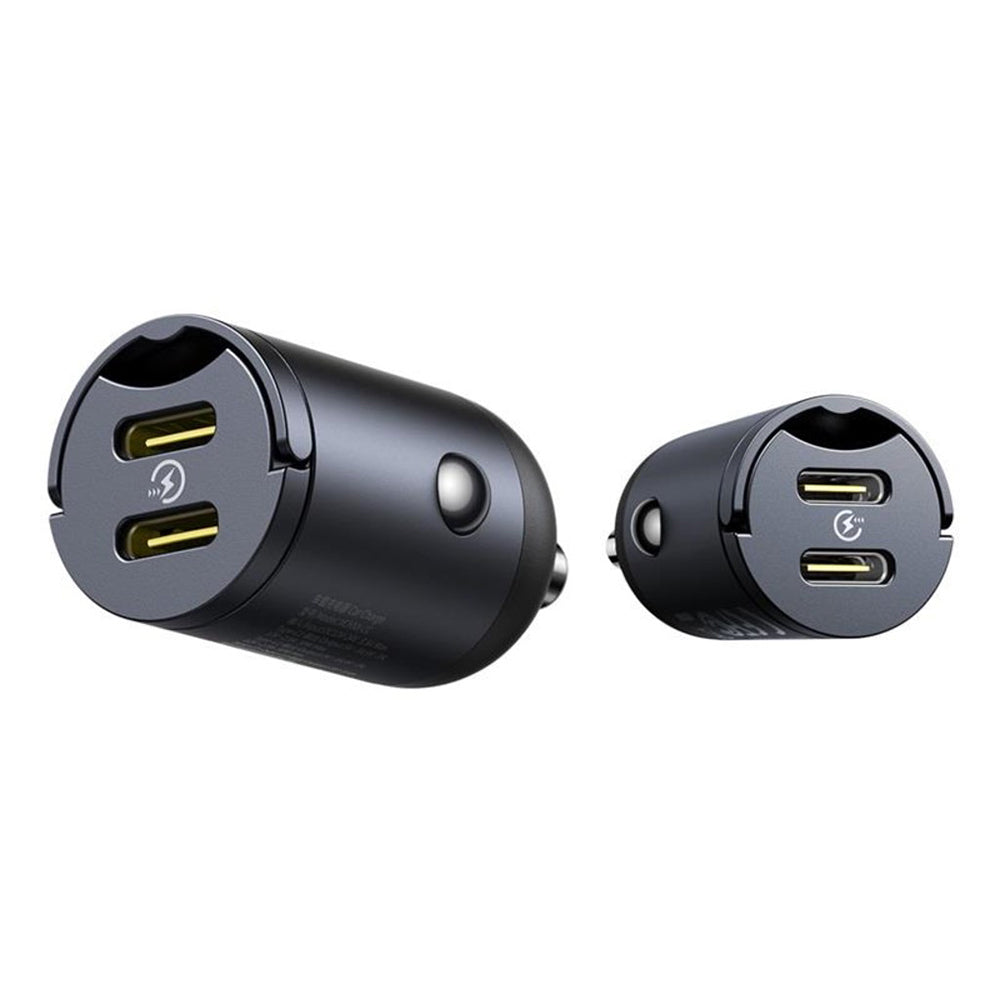 Φορτιστής Αυτοκινήτου Baseus Tiny Star, 30W, 3A, 2 x USB-C, Μαύρος C00035001121-03