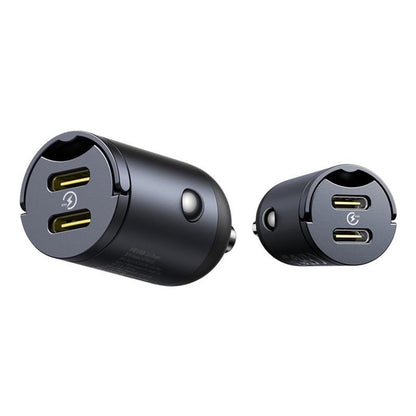 Φορτιστής Αυτοκινήτου Baseus Tiny Star, 30W, 3A, 2 x USB-C, Μαύρος C00035001121-03