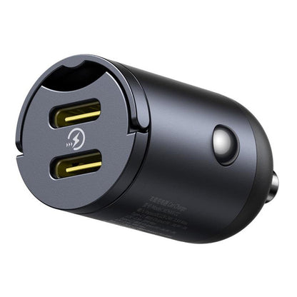Φορτιστής Αυτοκινήτου Baseus Tiny Star, 30W, 3A, 2 x USB-C, Μαύρος C00035001121-03
