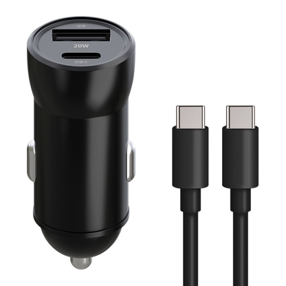Φορτιστής Αυτοκινήτου με Καλώδιο USB-C MaXlife MXCC-04, 20W, 3A, 1 x USB-A - 1 x USB-C, Μαύρο