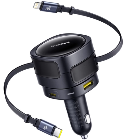 Φορτιστής Αυτοκινήτου με Καλώδιο USB-C / Lightning Baseus Enjoyment Max, 90W, 3A, 1 x USB-A - 1 x USB-C, Μαύρο C00035507121-02