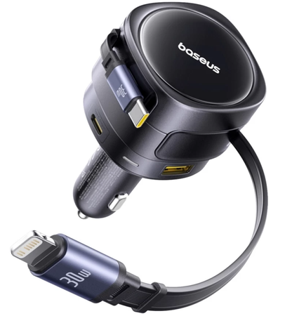Φορτιστής Αυτοκινήτου με Καλώδιο USB-C / Lightning Baseus Enjoyment Max, 90W, 3A, 1 x USB-A - 1 x USB-C, Μαύρο C00035507121-02