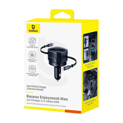 Φορτιστής αυτοκινήτου με καλώδιο USB-C / Lightning Baseus Enjoyment Max, 60W, Μαύρος C00035507121-00