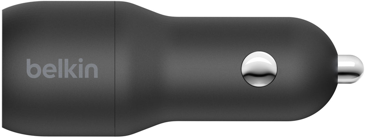 Belkin BoostCharge Dual Lightning Cable Car Charger, 24W, 2.4A, 2 x USB-A, Black CCD001bt1MBK
