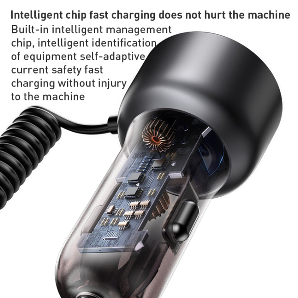 Φορτιστής Αυτοκινήτου με Καλώδιο USB-C / Lightning Yesido Y58 Display, 60W, 3A, 1 x USB-A - 1 x USB-C, Γκρι