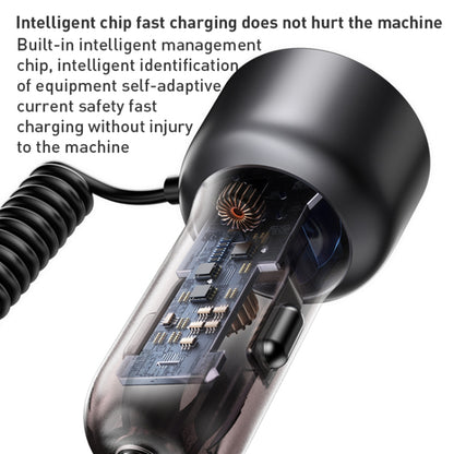 Φορτιστής Αυτοκινήτου με Καλώδιο USB-C / Lightning Yesido Y58 Display, 60W, 3A, 1 x USB-A - 1 x USB-C, Γκρι