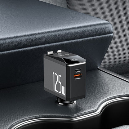 Φορτιστής Αυτοκινήτου με Καλώδιο USB-C / Lightning Yesido Y71 Display, 125W, 3A, 1 x USB-A - 1 x USB-C, Μαύρο