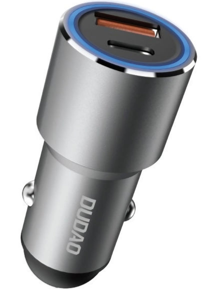 Φορτιστής Αυτοκινήτου Dudao R4PQ NM, 22.5W, 3A, 1 x USB-A - 1 x USB-C, Γκρι