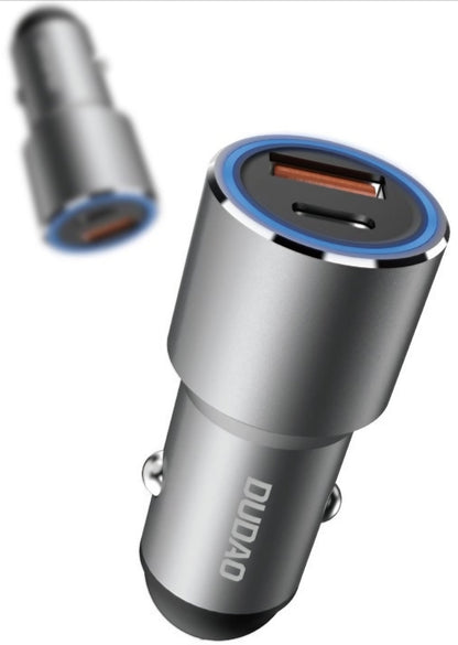 Φορτιστής Αυτοκινήτου Dudao R4PQ NM, 22.5W, 3A, 1 x USB-A - 1 x USB-C, Γκρι