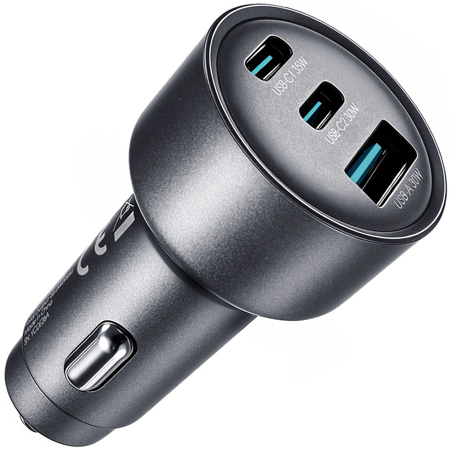 Φορτιστής Αυτοκινήτου Joyroom JR-CCN19, 65W, 1 x USB-A - 2 x USB-C, Γκρι