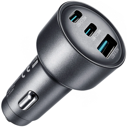 Φορτιστής Αυτοκινήτου Joyroom JR-CCN19, 65W, 1 x USB-A - 2 x USB-C, Γκρι