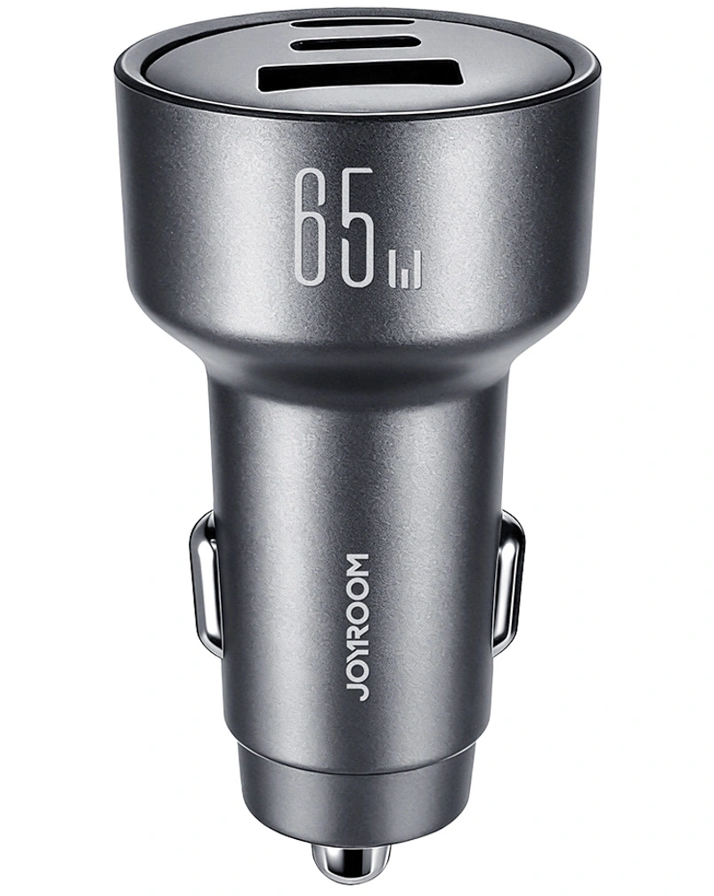 Φορτιστής Αυτοκινήτου Joyroom JR-CCN19, 65W, 1 x USB-A - 2 x USB-C, Γκρι