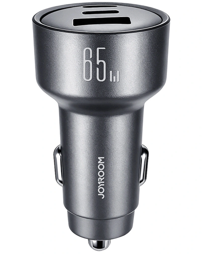 Φορτιστής Αυτοκινήτου Joyroom JR-CCN19, 65W, 1 x USB-A - 2 x USB-C, Γκρι