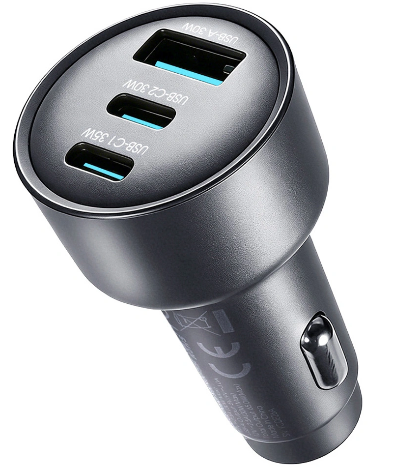 Φορτιστής Αυτοκινήτου Joyroom JR-CCN19, 65W, 1 x USB-A - 2 x USB-C, Γκρι