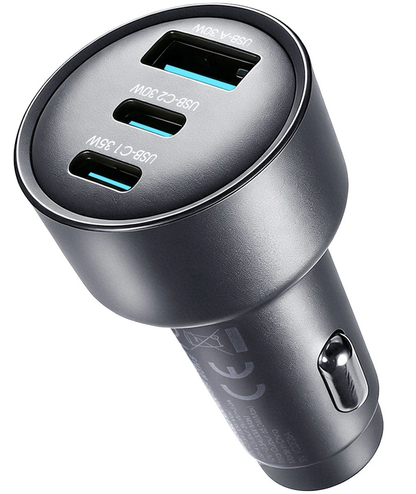 Φορτιστής Αυτοκινήτου Joyroom JR-CCN19, 65W, 1 x USB-A - 2 x USB-C, Γκρι