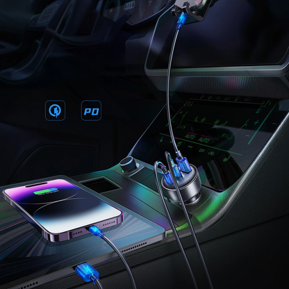 Φορτιστής Αυτοκινήτου Joyroom JR-CCN19, 65W, 1 x USB-A - 2 x USB-C, Γκρι