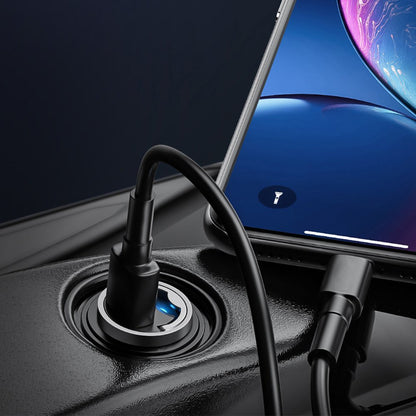 Techsuit C5 NanoVolt Car Charger, 30W, 3A, 1 x USB-C, Black