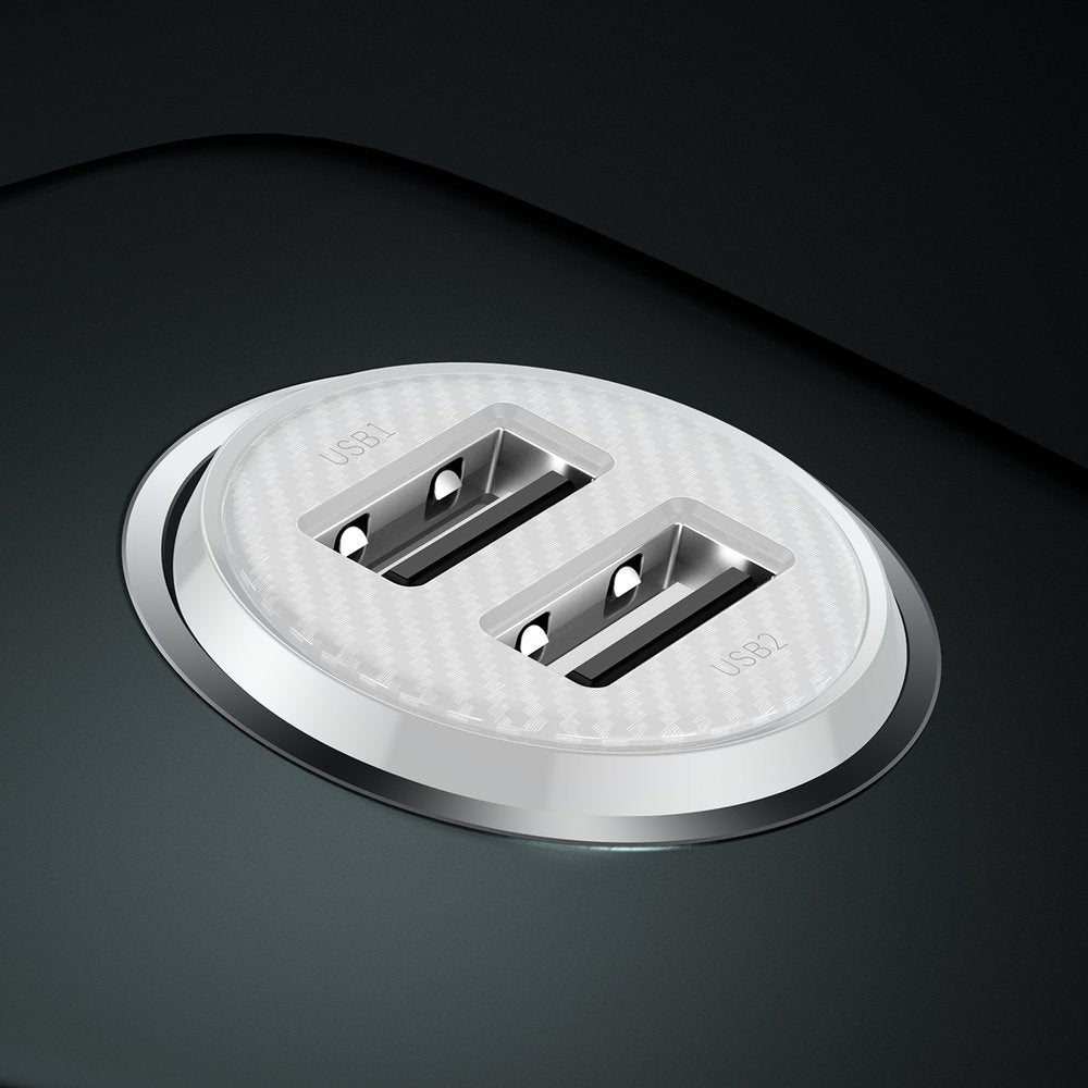 Φορτιστής Αυτοκινήτου Baseus Grain Pro, 24W, 2.4A, 2 x USB-A, Λευκός CCALLP-02