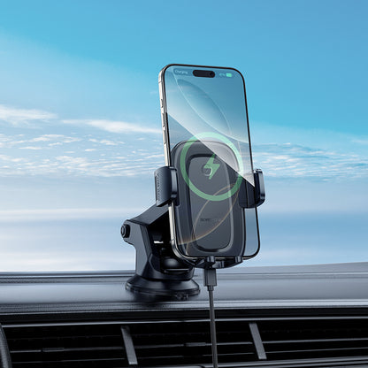 Borofone BH223 Follower Wireless Car Charger, 15W, 1.67A, Black