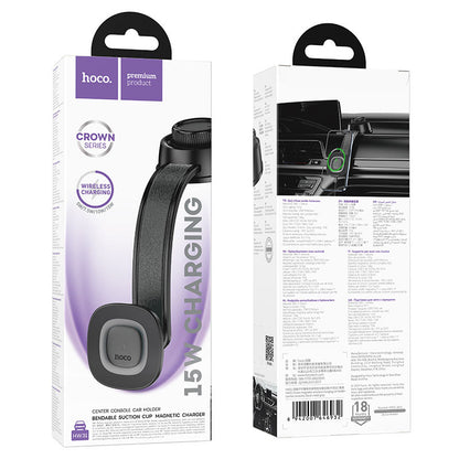 HOCO HW31 Wireless Car Charger, 15W, 1.67A, Black