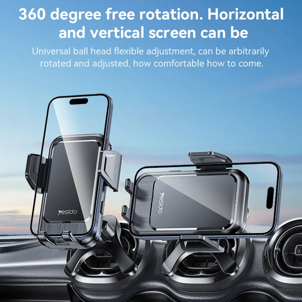 Yesido C312 Wireless Car Charger, 15W, 1.67A, Black