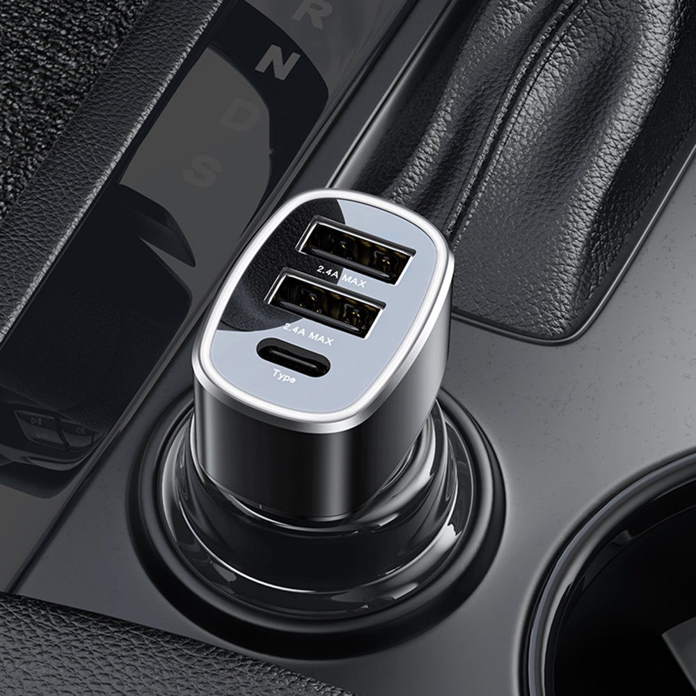 Φορτιστής Αυτοκινήτου Yesido Y47, 49W, 3A, 2 x USB-A - 1 x USB-C, Μαύρο