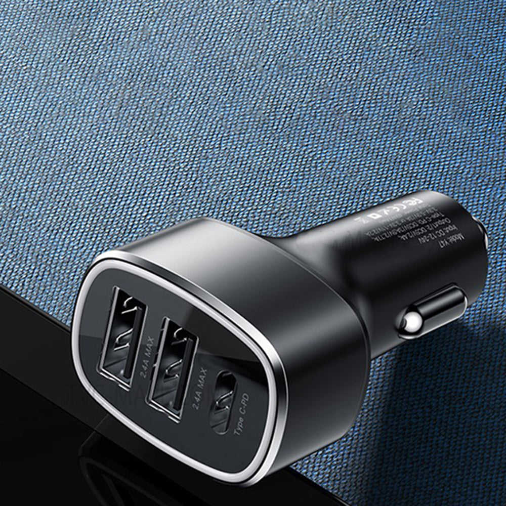 Φορτιστής Αυτοκινήτου Yesido Y47, 49W, 3A, 2 x USB-A - 1 x USB-C, Μαύρο
