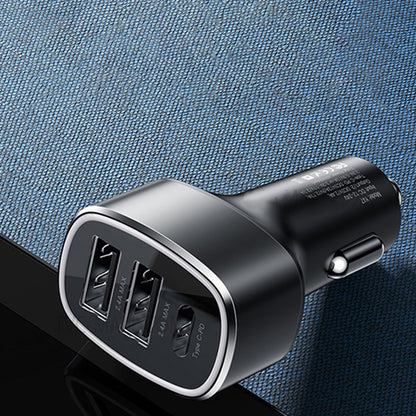 Φορτιστής Αυτοκινήτου Yesido Y47, 49W, 3A, 2 x USB-A - 1 x USB-C, Μαύρο
