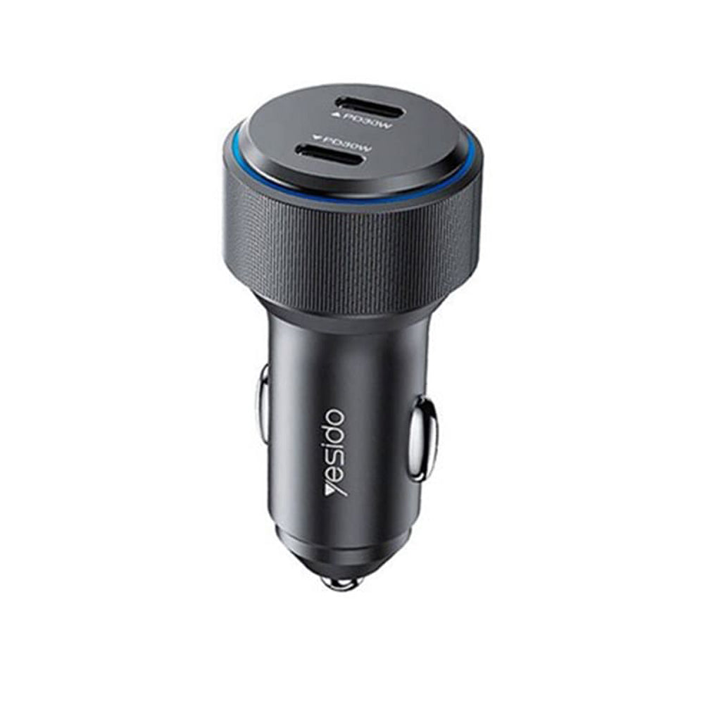 Φορτιστής Αυτοκινήτου Yesido Y48, 60W, 3A, 2 x USB-C, Μαύρο