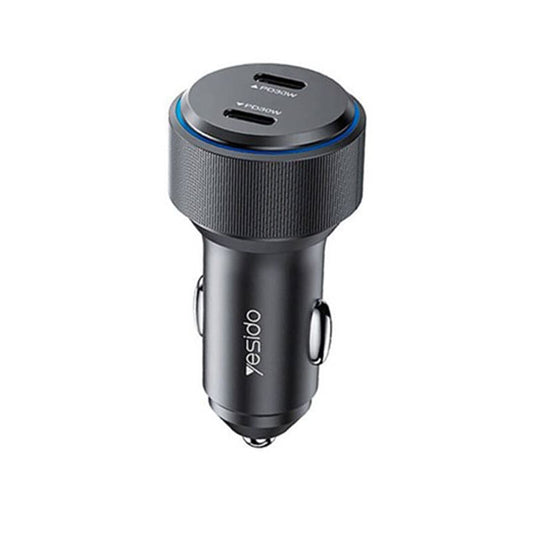 Φορτιστής Αυτοκινήτου Yesido Y48, 60W, 3A, 2 x USB-C, Μαύρο