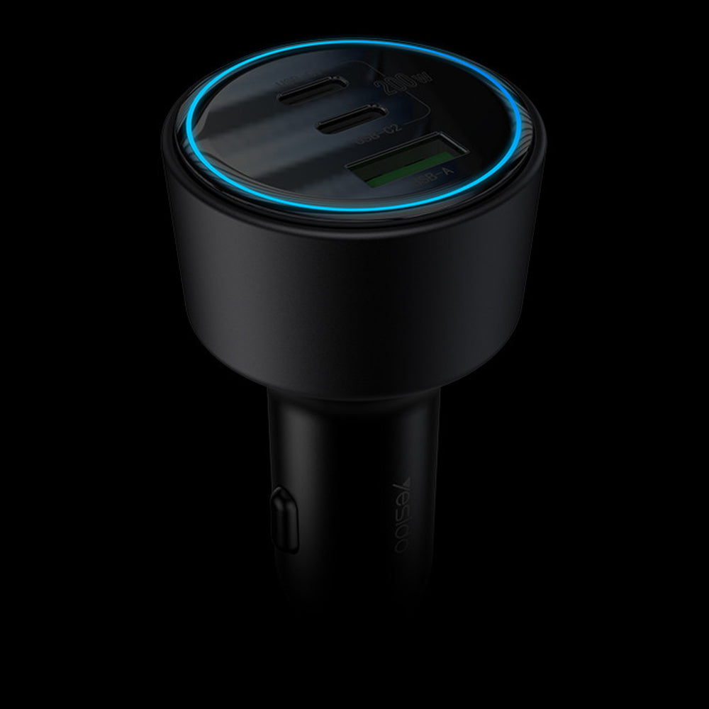 Φορτιστής Αυτοκινήτου Yesido Y59, 200W, 5A, 1 x USB-A - 2 x USB-C, Μαύρο