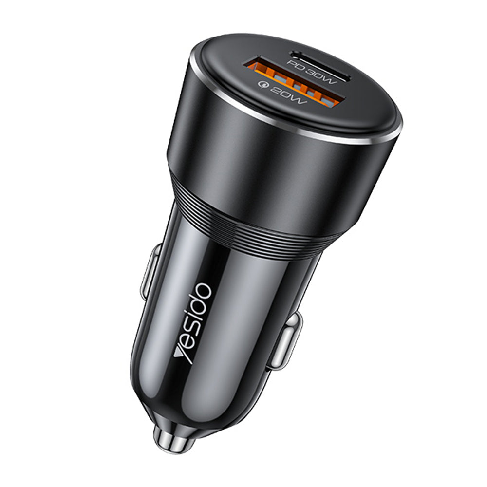 Φορτιστής Αυτοκινήτου Yesido Y64, 50W, 3A, 1 x USB-A - 1 x USB-C, Μαύρο