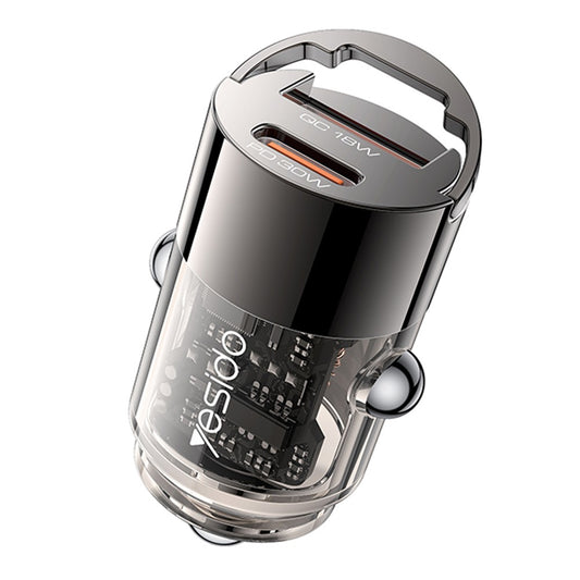 Φορτιστής Αυτοκινήτου Yesido Y68, 30W, 3A, 1 x USB-A - 1 x USB-C, Μαύρο