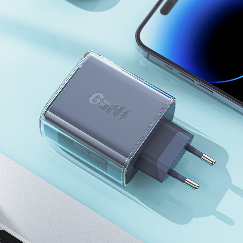 Acefast A45 Exploration Network Charger, 65W, 3.25A, 1 x USB-A - 2 x USB-C, Gray