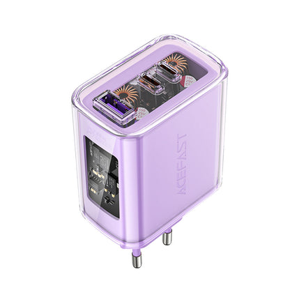 Φορτιστής Δικτύου Acefast A45 Exploration, 65W, 3.25A, 1 x USB-A - 2 x USB-C, Μωβ