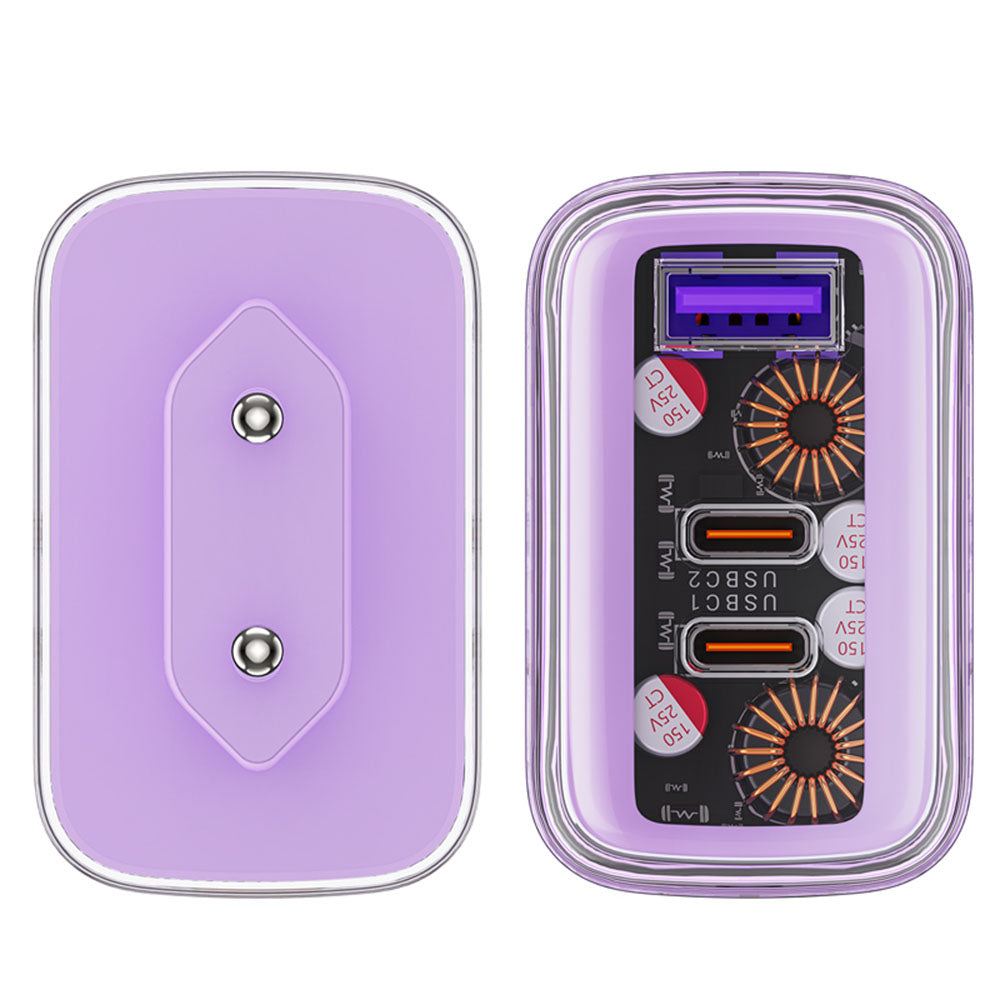 Φορτιστής Δικτύου Acefast A45 Exploration, 65W, 3.25A, 1 x USB-A - 2 x USB-C, Μωβ