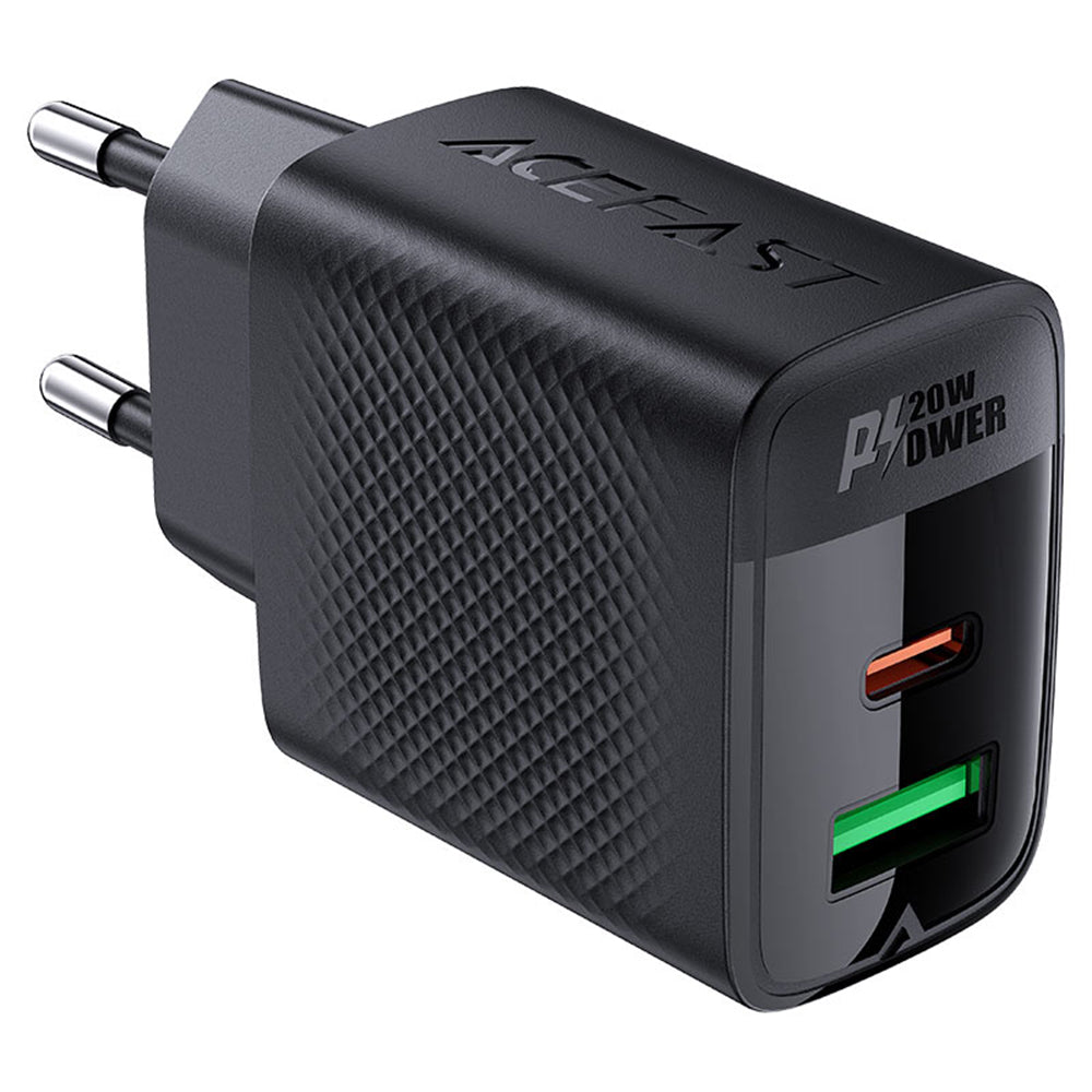 Φορτιστής Δικτύου Acefast A78, 20W, 3A, 1 x USB-A - 1 x USB-C, Μαύρο