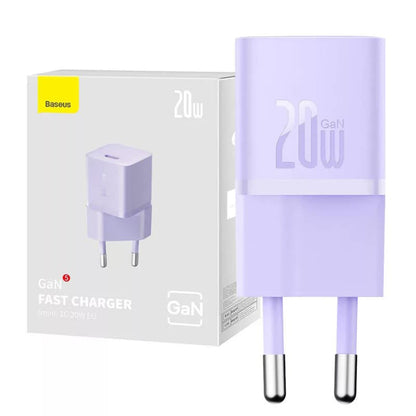 Φορτιστής Δικτύου Baseus, 20W, 3A, 1 x USB-C, Μωβ CCGN050105