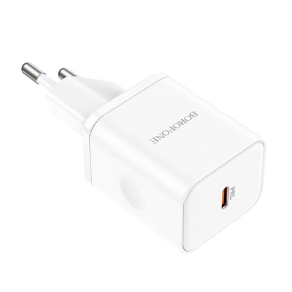 Borofone BN6 Field Network Charger, 20W, 3A, 1 x USB-C, White