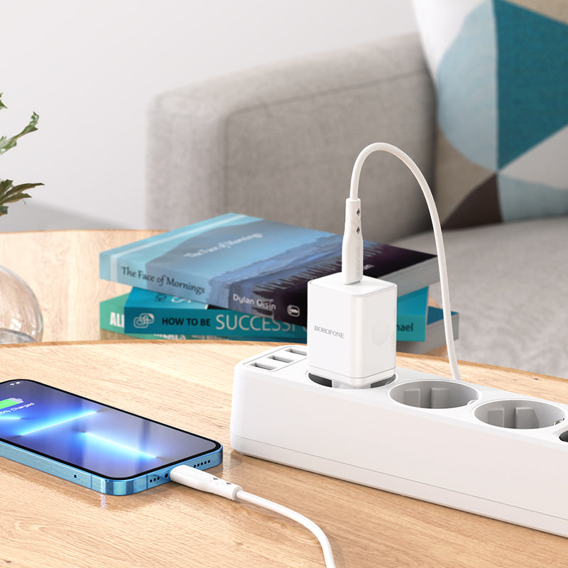 Borofone BN6 Field Network Charger, 20W, 3A, 1 x USB-C, White
