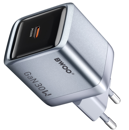 Φορτιστής Δικτύου BWOO BO-CDA236, 30W, 3A, 1 x USB-C, Γκρι