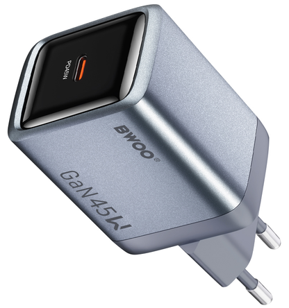 Φορτιστής Δικτύου BWOO BO-CDA238, 45W, 3A, 1 x USB-C, Γκρι