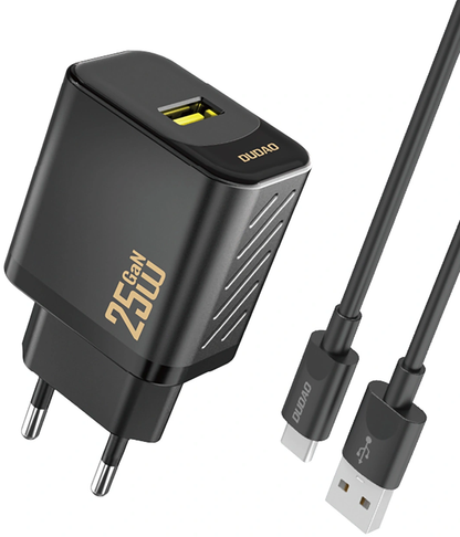 Φορτιστής Δικτύου με Καλώδιο USB-C Dudao A27STEU, 25W, 3A, 1 x USB-A, Μαύρο
