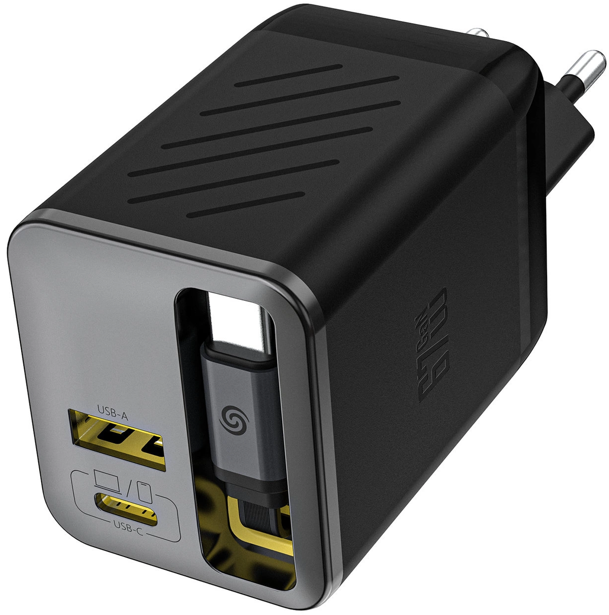 Network Charger with USB-C Cable Dudao A67EU, 67W, 3.35A, 1 x USB-A - 1 x USB-C, Black