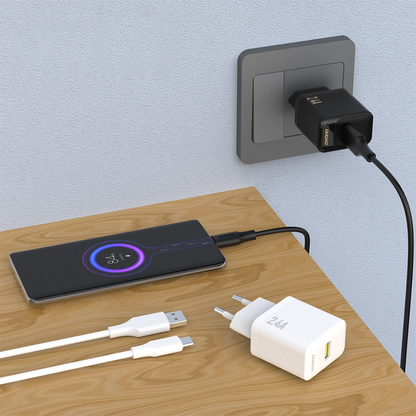 Φορτιστής Δικτύου με Καλώδιο USB-C Dudao A23TEU, 12W, 2.4A, 1 x USB-A, Λευκό