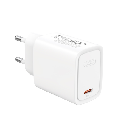 XO Design CE53 Mains Charger with USB-C Cable, 30W, 3A, 1 x USB-C, White