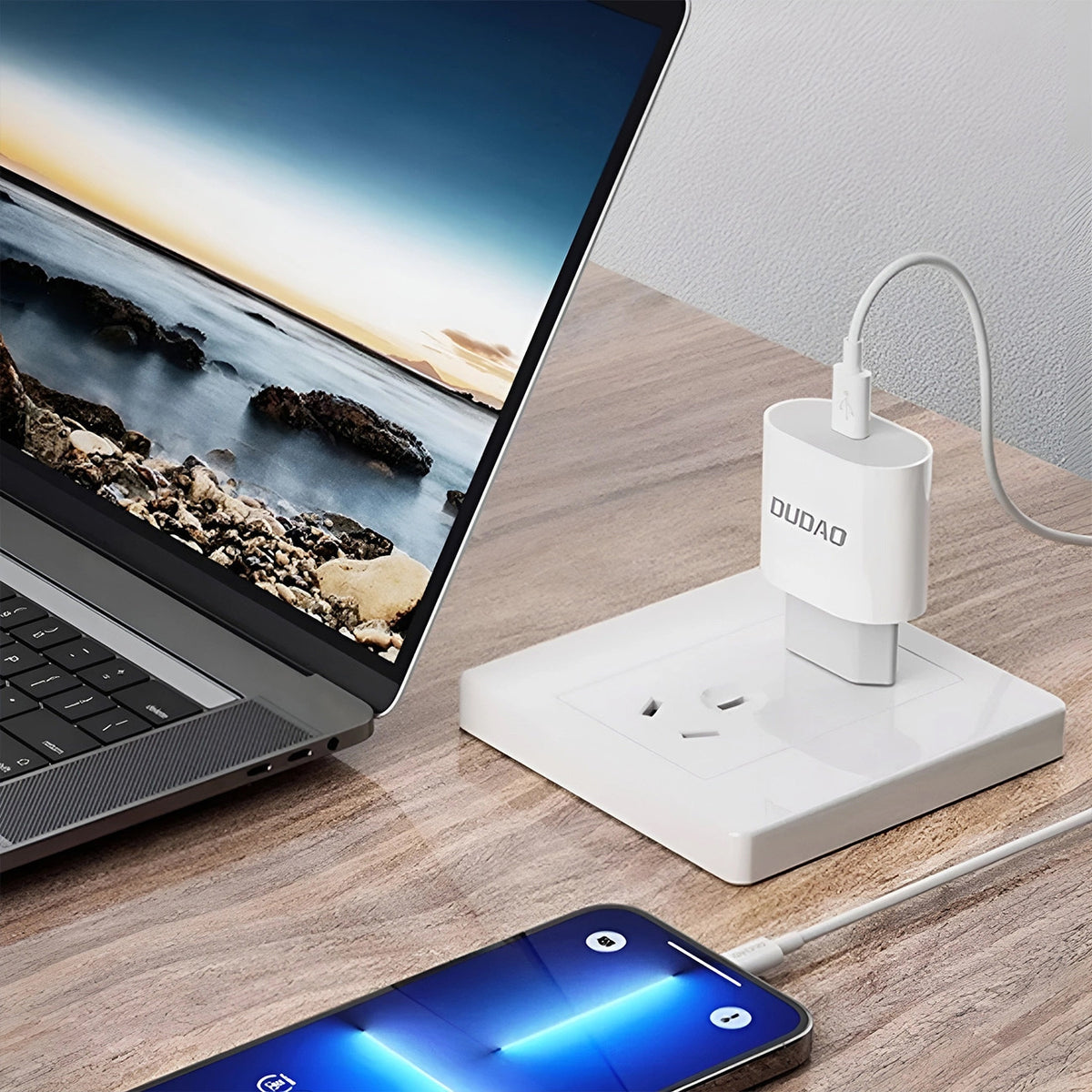Φορτιστής Δικτύου με Καλώδιο USB-C Dudao A14EUC, 20W, 3A, 1 x USB-C, Μαύρο