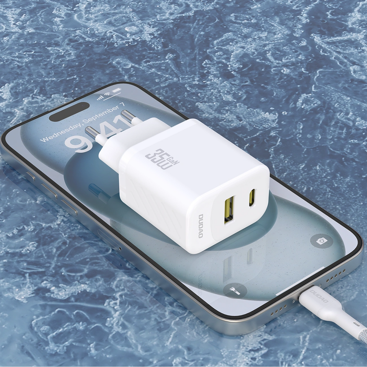 Φορτιστής Δικτύου με Καλώδιο USB-C Dudao A27Max, 35W, 1 x USB-A - 1 x USB-C, Λευκό