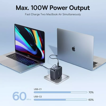 Baseus EnerCore CJ11 Network Charger with USB-C Cable, 100W, 1 x USB-A - 2 x USB-C, Black E0120M00